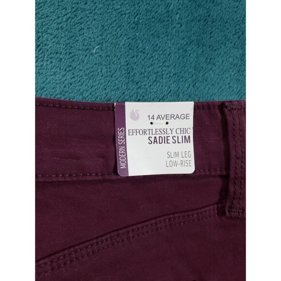 Gloria Vanderbilt Jeans Sz 14 Womens Purple Low Rise Sadie Slim Straight NWT - Picture 15 of 16